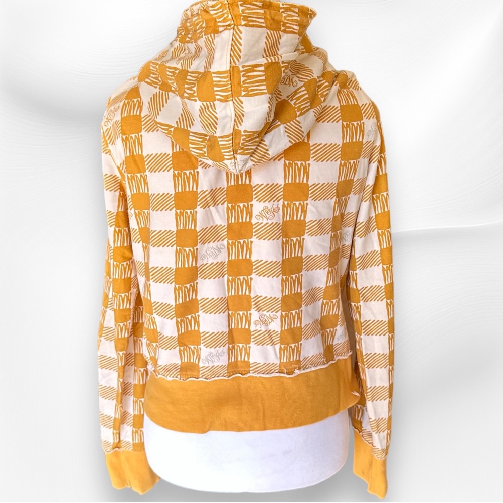 Y2K WCKD Wicked Yellow-Orange Plaid/Checkered Sweatshirt Size Large - Picture 5 of 12